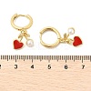 Heart Brass ABS Imitation Pearl Hoop Earrings EJEW-M077-18G-5