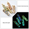 5Pcs 5 Colors Synthetic Luminous Stone Column Pendants FIND-YW0005-92-3