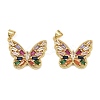 Brass Micro Pave Cubic Zirconia Pendants KK-C109-09A-G-1