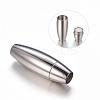 Tarnish Resistant Smooth 304 Stainless Steel Magnetic Clasps with Glue-in Ends MC088-2