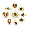 18Pcs 9 Styles Alloy Resin Pendants PALLOY-N185-01G-2