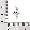 Cross Rack Plating Brass Clear Cubic Zirconia Pendants KK-M293-18P-3