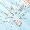 12Pcs 12 Styles Electroplated Natural Mixed Shell Pendant Necklaces NJEW-JN05212-1