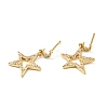 Clear Cubic Zirconia Moon and Star Dangle Stud Earrings KK-D080-20G-1