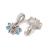 Rack Plating Alloy Rhinestone European Dangle Charms FIND-C055-21P-2