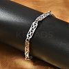 304 Stainless Steel Rectangle Link Bracelets for Men & Women BJEW-D042-31P-1