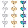 12Pcs 3 Colors 304 Stainless Steel Pendants STAS-UN0039-27-1