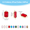 24Pcs 12 Colors Alloy Faceted Glass Connector Charms FIND-FI0001-08A-2