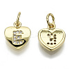 Brass Micro Pave Clear Cubic Zirconia Charms LS-KK-N227-34E-NF-1