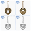 SUPERFINDINGS 4Pcs 2 Style Tibetan Style Alloy Heat Transfer Sublimation Hanging Blank Pendant Decorations HJEW-FH0006-54-5