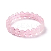 Natural Rose Quartz Oval Beaded Stretch Bracelet G-E010-01N-1