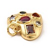 Brass Micro Pave Cubic Zirconia Pendants X-KK-H433-15G-3