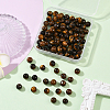 100Pcs Round Natural Tiger Eye Beads G-SP0001-21C-7