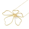 Ion Plating(IP) 304 Stainless Steel Cable Chain Flower Pendant Necklaces for Women NJEW-K276-02G-1