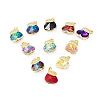 Real 18K Gold Plated Rack Plating Brass Micro Pave Cubic Zirconia Pendants KK-G466-02G-1