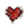 Heart Zinc Alloy Enamel Adjustable Rings for Women LS-RJEW-Z048-04P-2