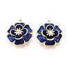 304 Stainless Steel Pave Crystal Rhinestone and Enamel Pendants STAS-T068-30-1