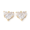 Brass Micro Pave Clear Cubic Zirconia Pendants KK-Q031-42G-03-1