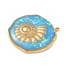 304 Stainless Steel Epoxy Resin with Natural Shell and Sequins Inside Pendants STAS-L026-17G-I03-2