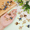 24Pcs 4 Styles Natural Mixed Gemstone European Dangle Charms FIND-AR0004-37-3