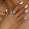 Elegant Vintage Style Brass Wide Hollow Flower Band Ring for Women's Daily Wear OD6362-2-1