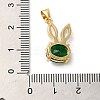 Rack Plating Brass Micro Pave Cubic Zirconia Pendants KK-P241-20G-01-3