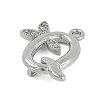 Brass Crystal Rhinestone Letter Links Connector Charms KK-S395-06P-Q-2
