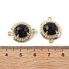 Natural Obsidian Faceted Connector Charms G-H323-03G-08-3