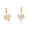 Clear Cubic Zirconia Axe Dangle Stud Earrings LS-EJEW-F291-03G-2