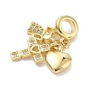 Brass Micro Pave Clear Cubic Zirconia European Dangle Charms LS-KK-K368-33G-2