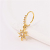 Brass Micro Pave Clear Cubic Zirconia Dangle Hoop Nose Rings FS-WG904D6-02-1