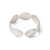 Non-Tarnish 304 Stainless Steel Horse Eye Open Cuff Ring for Women RJEW-E063-26P-3