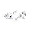 Brass Micro Pave Cubic Zirconia Pendants KK-Q073-09P-2