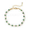 Glass and Plastic Imitation Pearl Beaded Bracelets for Women EE0386-1