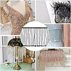 1 Yard Polyester Lace Trims with Glass Beaded Tassel OCOR-BC0007-85-6