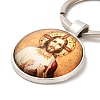 I Love Jesus Symbol Glass Pendant Keychain with Alloy Jesus Fish Charm LS-KEYC-G058-01E-2