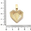 Rack Plating Brass with Cubic Zirconia Pendants KK-Q017-05B-G-3