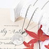 201 Stainless Steel Flat Round with Boy Pendant Box Chain Necklaces for Women Men NJEW-R013-05P-2