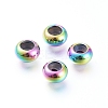 PVD Vacuum Plating 202 Stainless Steel Beads LS-STAS-F148-6mm-07M-1