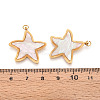 304 Stainless Steel Pave Natural Shell Pendants STAS-N115-22A-G-3