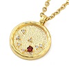304 Stainless Steel Cubic Zirconia Constellation Flat Round Pendants LS-STAS-S145-01D-2