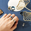 6Pcs 3 Colors Stainless Steel Plain Band Rings RJEW-CF0001-03-6