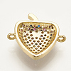 Brass Micro Pave Cubic Zirconia Links ZIRC-S061-26G-2