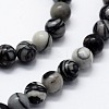 Natural Black Silk Stone/Netstone Beads Strands X-G-I199-11-8mm-3