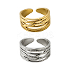2 Colors 304 Stainless Steel Adjustable Cuff Rings for Women RJEW-HY0001-31D-1