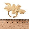 Flower 304 Stainless Steel Open Cuff Rings for Women RJEW-A091-22G-5