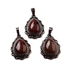 Natural Mahogany Obsidian Teardrop Pendants G-K363-01R-20-1