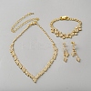 Brass & Iron & Rhinestone Jewelry Sets AJEW-WH0695-237G-1