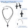 3 Set 3 Style Moon & Cross & Star Pendant Necklaces Set NJEW-FI0001-14-4
