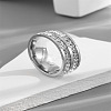 304 Stainless Steel Crystal Rhinestone Finger Rings FS-WG432ED-18-1